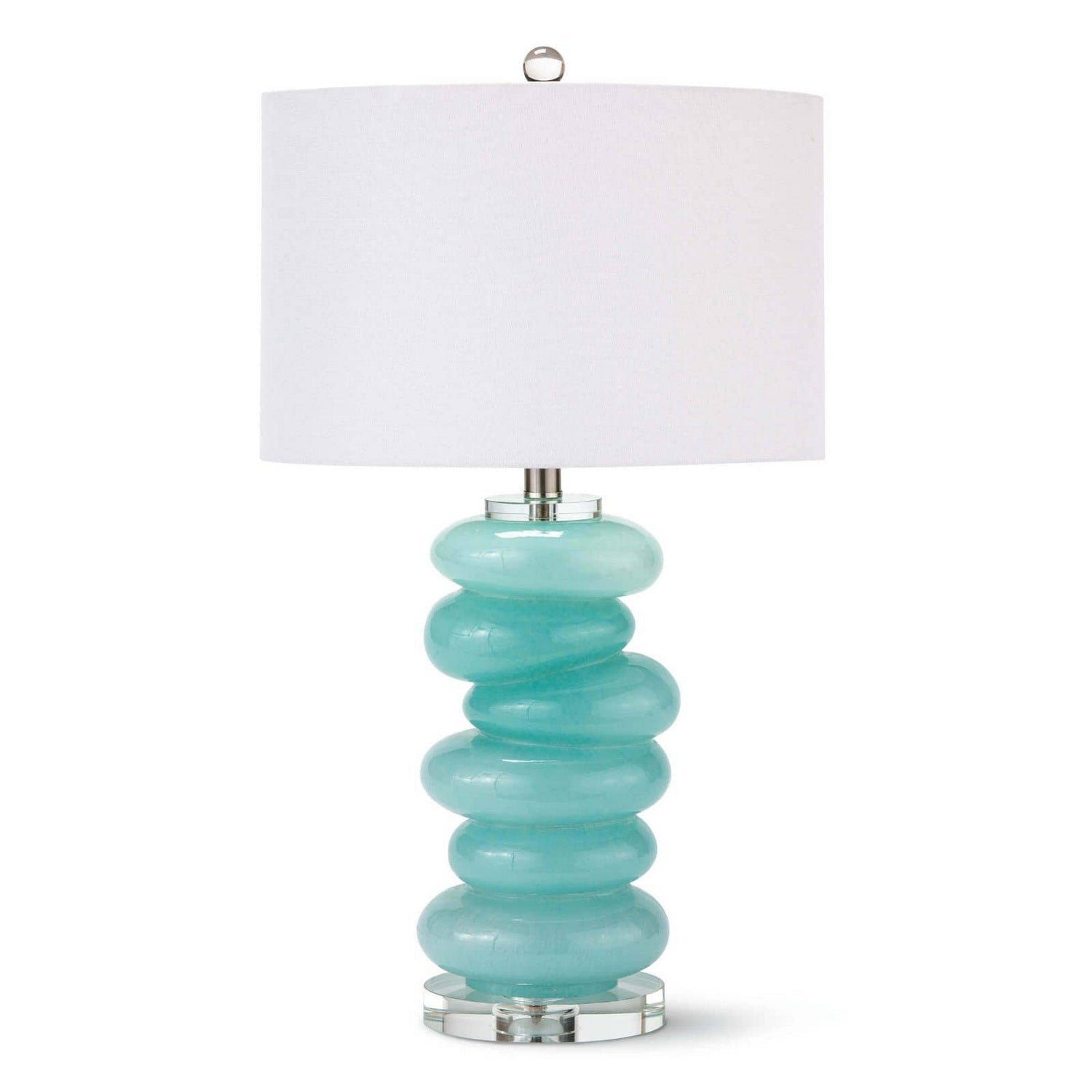 Regina Andrew - One Light Table Lamp - Stacked - Aqua- Union Lighting Luminaires Decor
