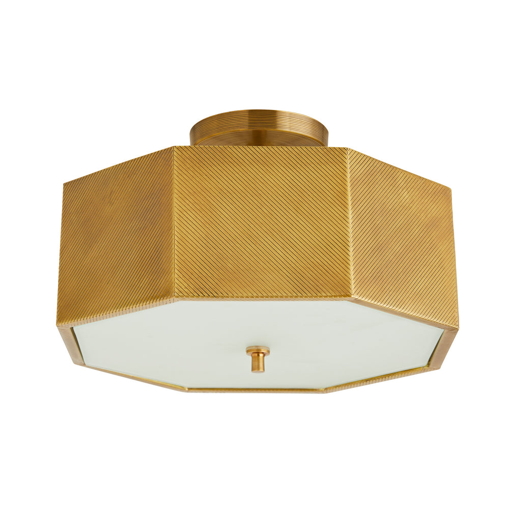 Arteriors - Two Light Semi-Flush Mount - Grespan - Antique Brass- Union Lighting Luminaires Decor