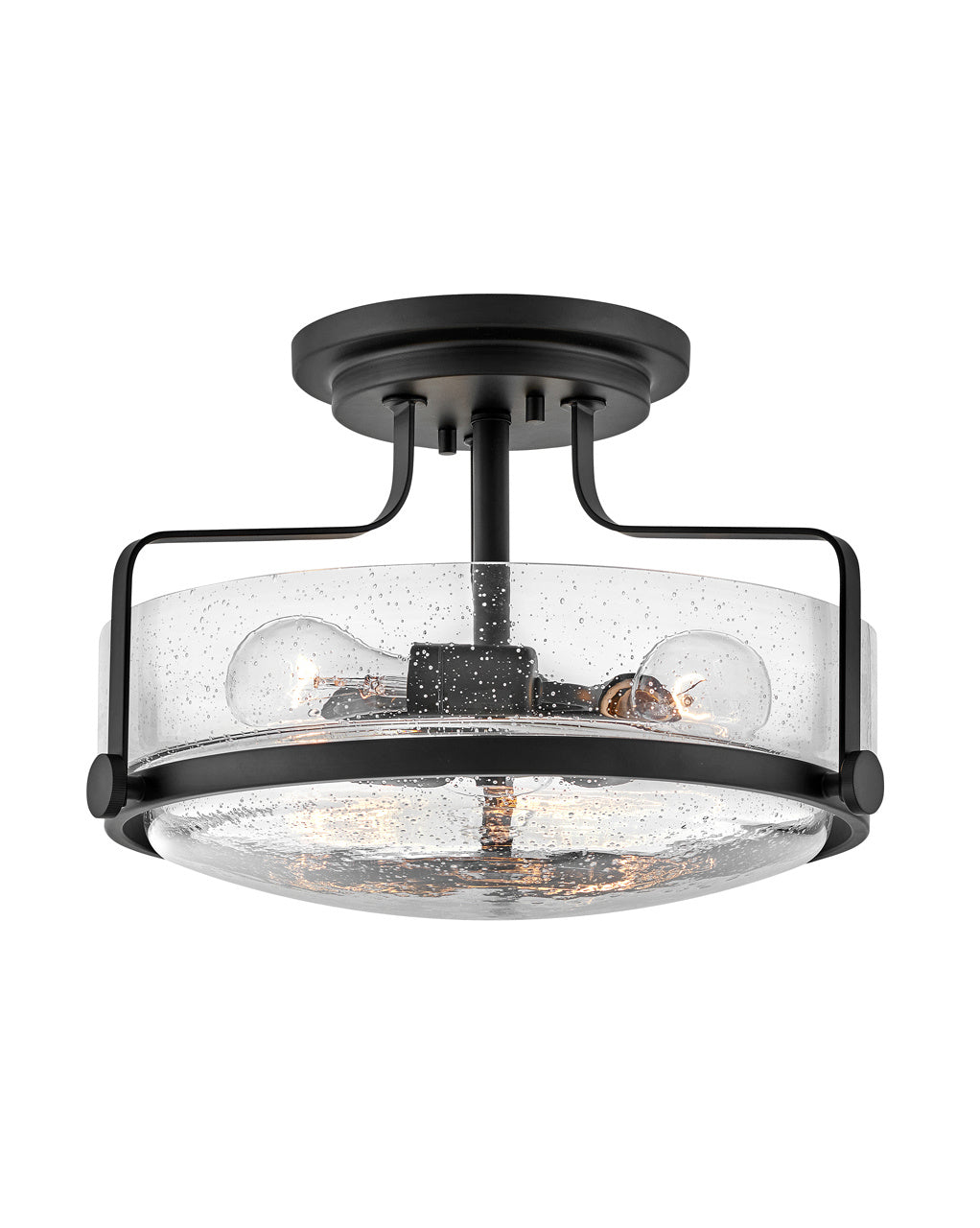 Hinkley Canada - LED Semi-Flush Mount - Harper - Black with Clear Seedy glass- Union Lighting Luminaires Decor