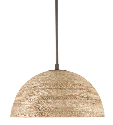 Currey and Company - One Light Pendant - Tobago - Bronze Gold/Sugar White/Natural Rope- Union Lighting Luminaires Decor