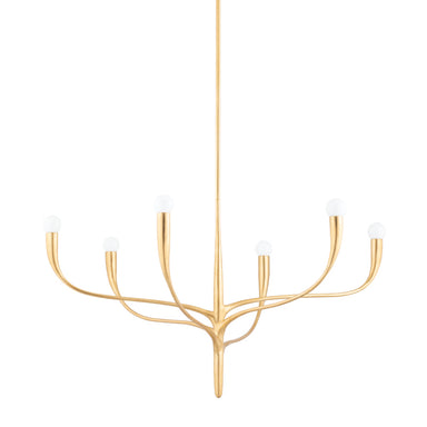 Hudson Valley - Six Light Chandelier - Labra - Vintage Gold Leaf- Union Lighting Luminaires Decor