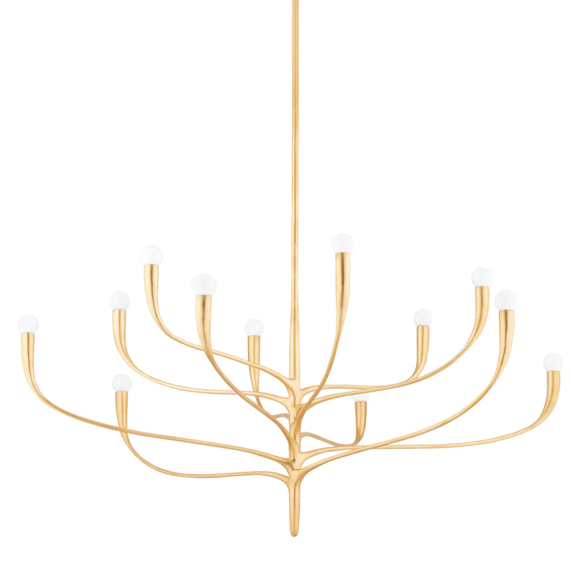 Hudson Valley - 12 Light Chandelier - Labra - Vintage Gold Leaf- Union Lighting Luminaires Decor