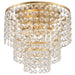 Crystorama - Three Light Flush Mount - Gabrielle - Antique Gold- Union Lighting Luminaires Decor