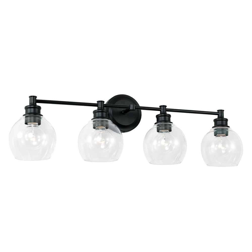 Capital Lighting - Four Light Vanity - Mid Century - Matte Black- Union Lighting Luminaires Decor