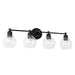 Capital Lighting - Four Light Vanity - Mid Century - Matte Black- Union Lighting Luminaires Decor