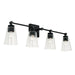 Capital Lighting - Four Light Vanity - Rory - Matte Black- Union Lighting Luminaires Decor