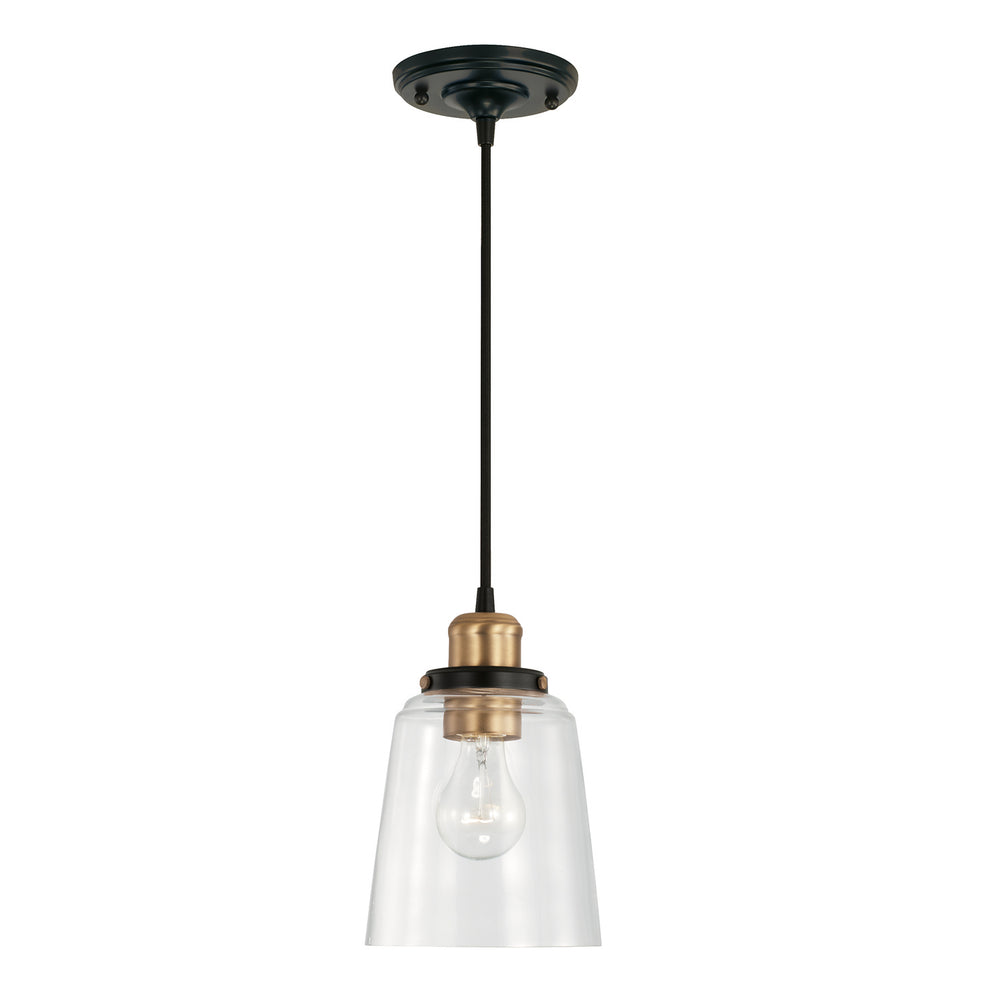 Capital Lighting - One Light Pendant - Fallon - Aged Brass and Black- Union Lighting Luminaires Decor