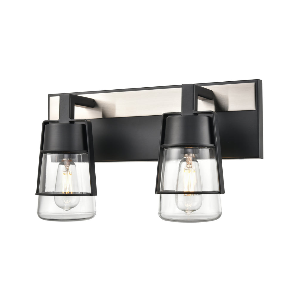 DVI Canada - Two Light Vanity - Lake of the Woods - Ebony and Satin Nickel with Clear Glass- Union Lighting Luminaires Decor