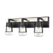 DVI Canada - Three Light Vanity - Lake of the Woods - Ebony and Satin Nickel with Clear Glass- Union Lighting Luminaires Decor