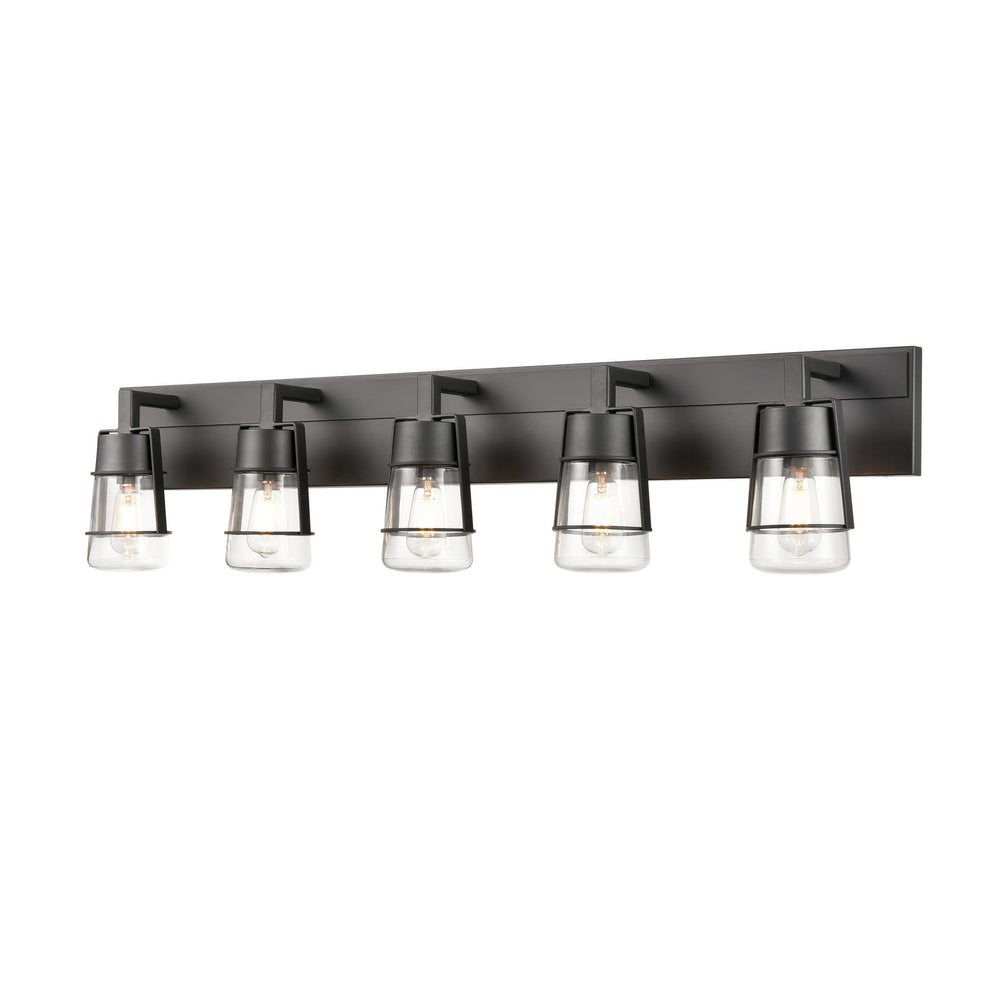 DVI Canada - Five Light Vanity - Lake Of The Woods - Graphite with Clear Glass- Union Lighting Luminaires Decor
