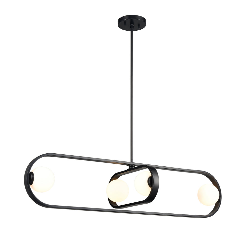DVI Canada - Four Light Linear - Atwood - Ebony with Half Opal Glass- Union Lighting Luminaires Decor