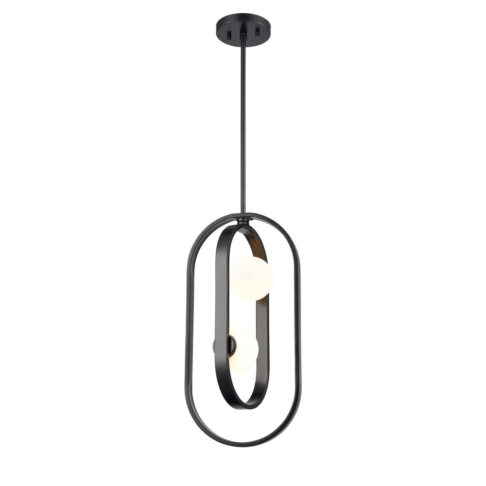 DVI Canada - Two Light Pendant - Atwood - Ebony with Half Opal Glass- Union Lighting Luminaires Decor