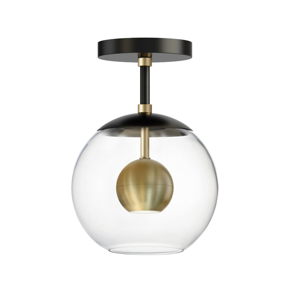 ET2 - LED Flush Mount - Nucleus - Black / Natural Aged Brass- Union Lighting Luminaires Decor