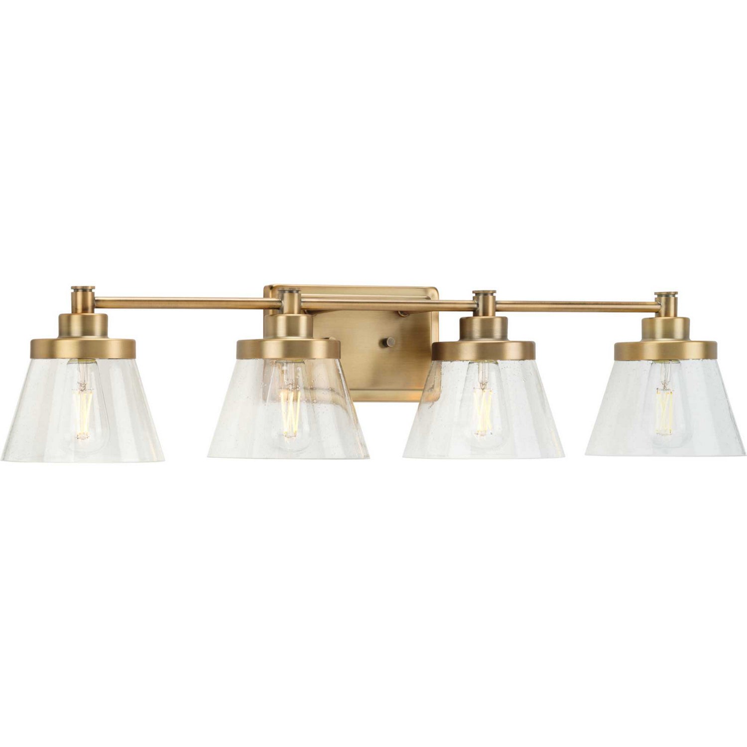 Progress Canada - Four Light Bath Bracket - Hinton - Vintage Brass- Union Lighting Luminaires Decor