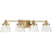 Progress Canada - Four Light Bath Bracket - Hinton - Vintage Brass- Union Lighting Luminaires Decor