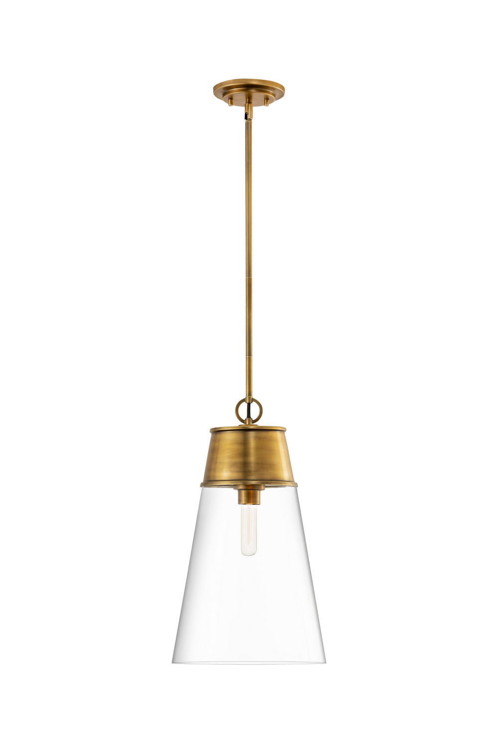 Z-Lite Canada - One Light Pendant - Wentworth - Rubbed Brass- Union Lighting Luminaires Decor