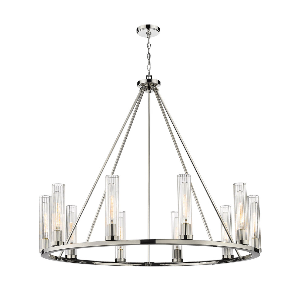 Z-Lite Canada - Ten Light Chandelier - Beau - Polished Nickel- Union Lighting Luminaires Decor