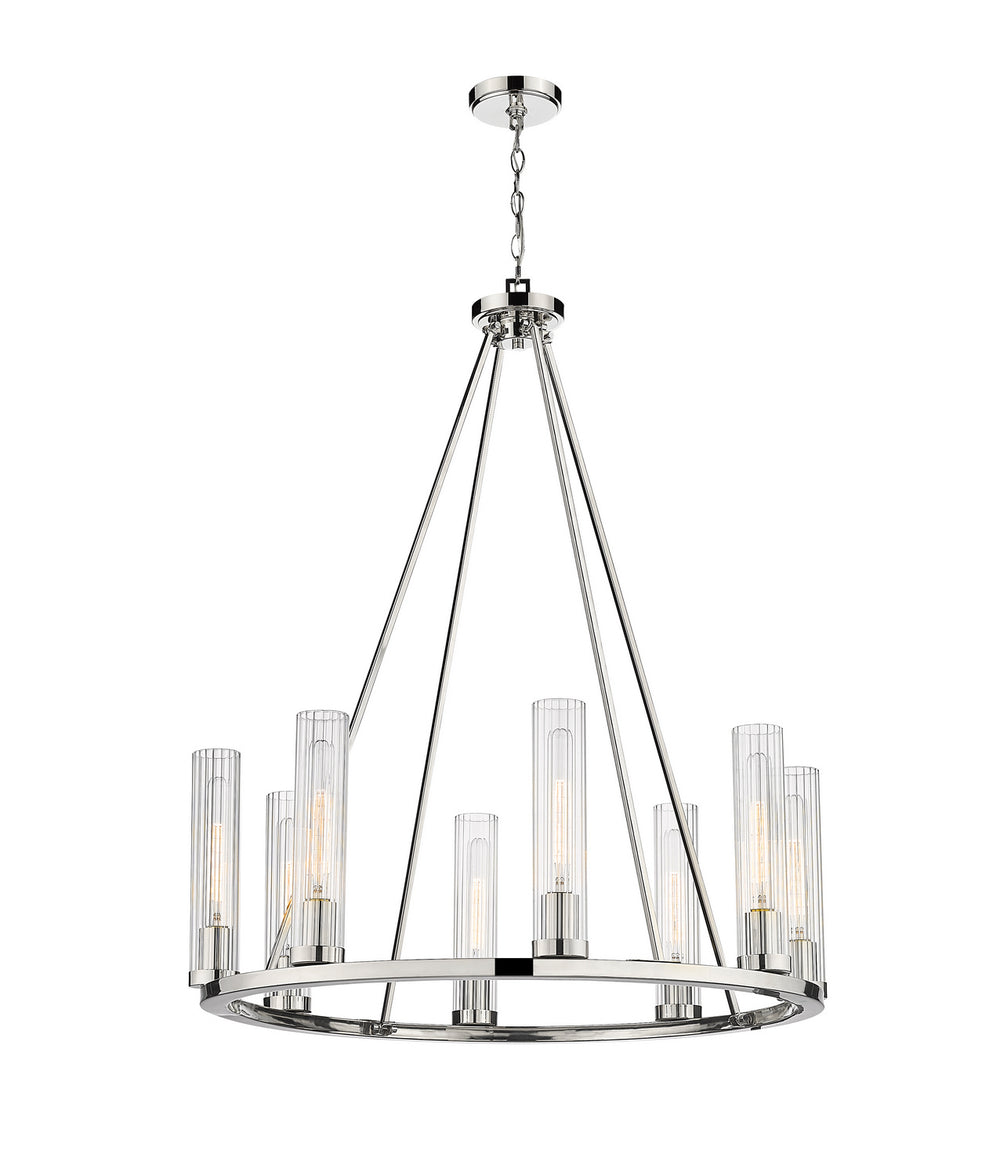 Z-Lite Canada - Eight Light Chandelier - Beau - Polished Nickel- Union Lighting Luminaires Decor