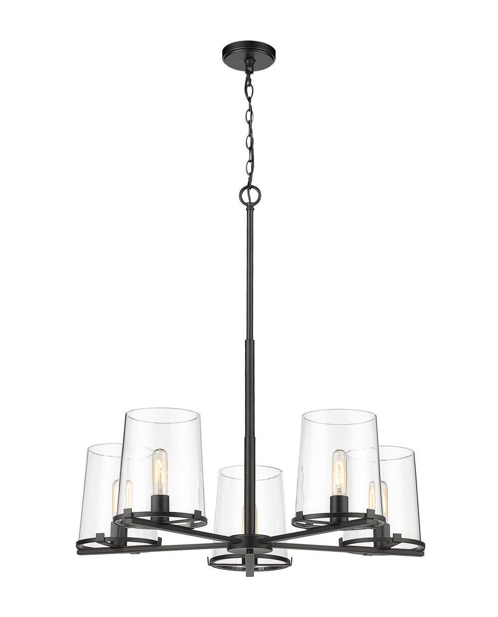 Z-Lite Canada - Five Light Chandelier - Callista - Matte Black- Union Lighting Luminaires Decor
