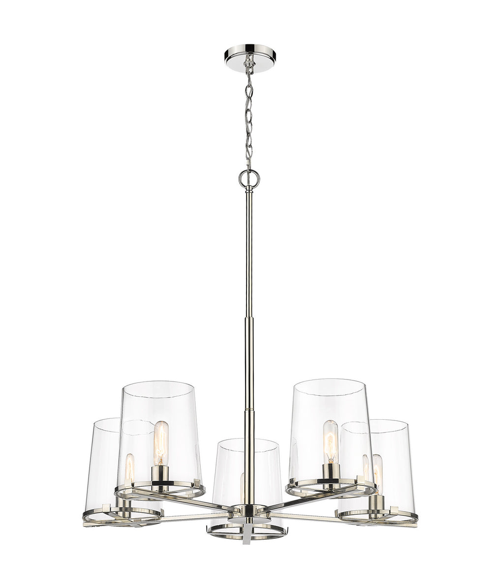 Z-Lite Canada - Five Light Chandelier - Callista - Polished Nickel- Union Lighting Luminaires Decor