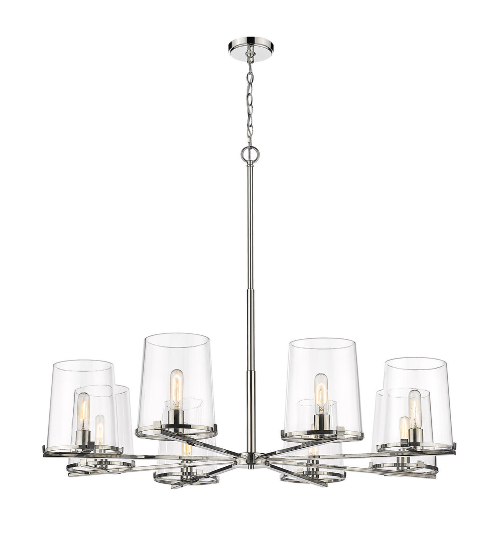 Z-Lite Canada - Eight Light Chandelier - Callista - Polished Nickel- Union Lighting Luminaires Decor