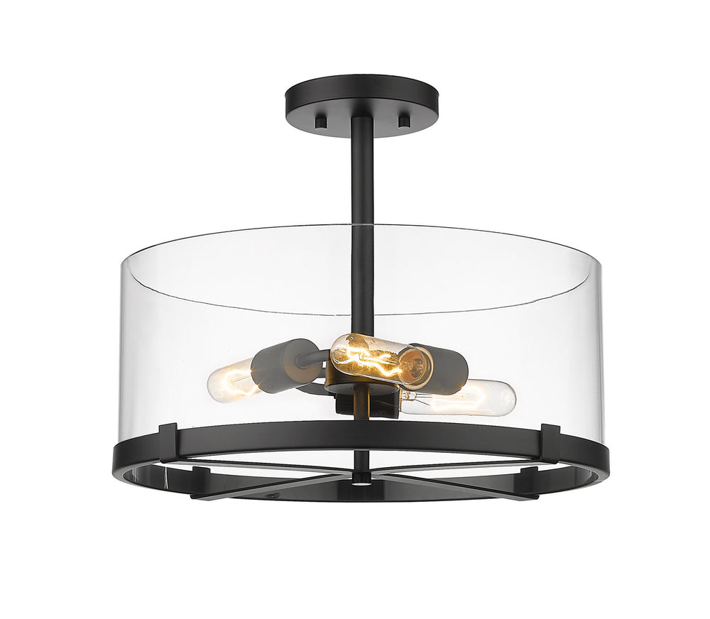 Z-Lite Canada - Three Light Semi Flush Mount - Callista - Matte Black- Union Lighting Luminaires Decor