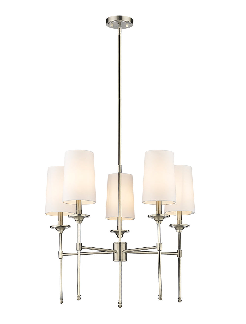 Z-Lite Canada - Five Light Chandelier - Emily - Brushed Nickel- Union Lighting Luminaires Decor