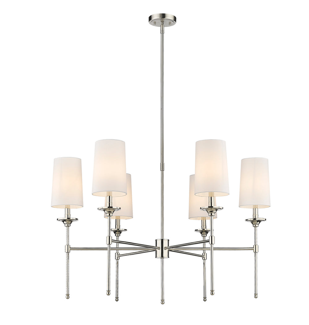 Z-Lite Canada - Six Light Chandelier - Emily - Polished Nickel- Union Lighting Luminaires Decor