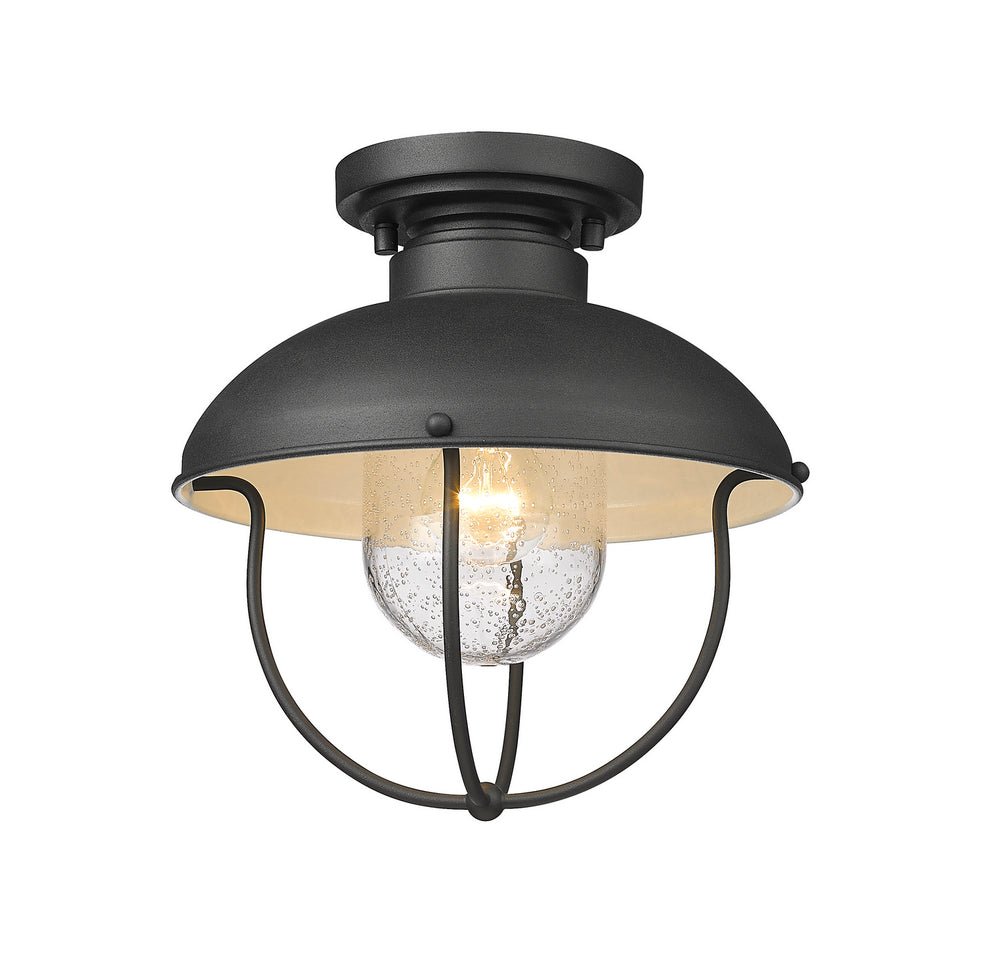 Z-Lite Canada - One Light Outdoor Flush Mount - Ansel - Black- Union Lighting Luminaires Decor
