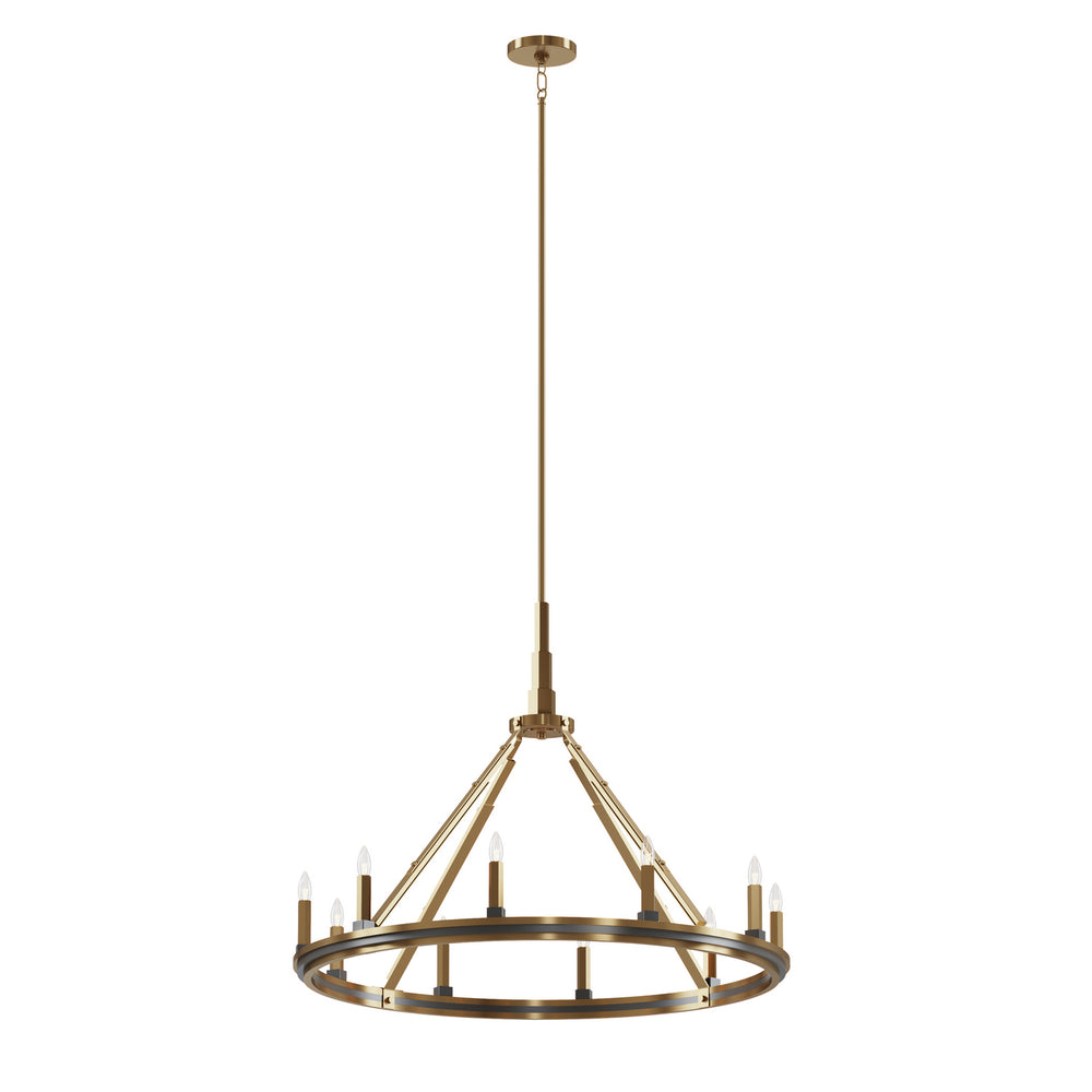 Kichler Canada - Ten Light Chandelier - Emmala - Brushed Natural Brass- Union Lighting Luminaires Decor