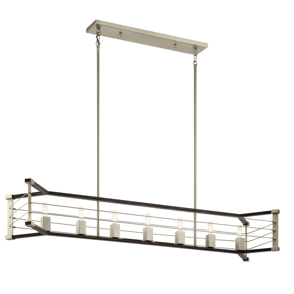 Kichler Canada - Seven Light Linear Chandelier - Lente - Midnight Oak- Union Lighting Luminaires Decor