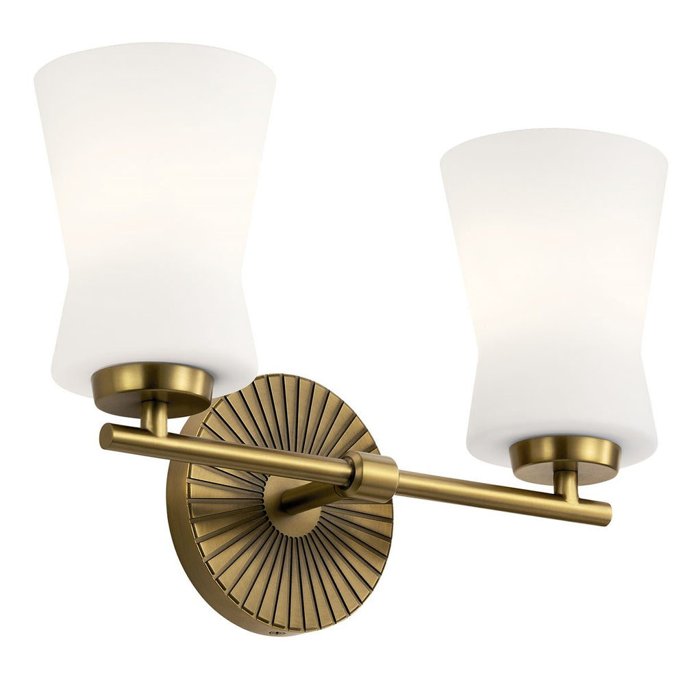 Kichler Canada - Two Light Bath - Brianne - Brushed Natural Brass- Union Lighting Luminaires Decor