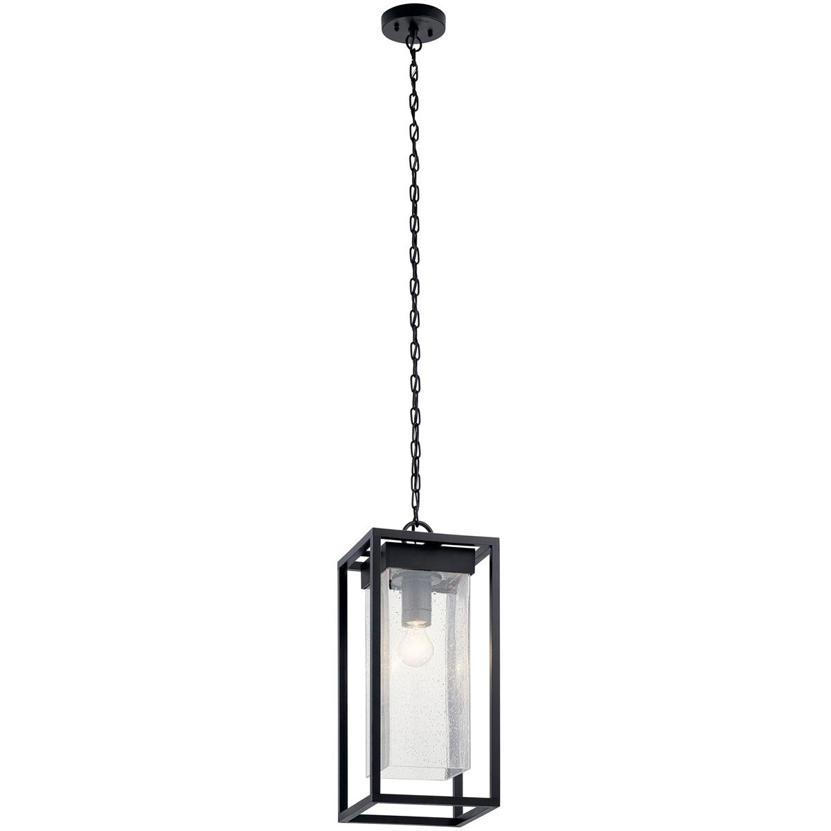 Kichler Canada - One Light Outdoor Pendant - Mercer - Black with Silver Highlights- Union Lighting Luminaires Decor