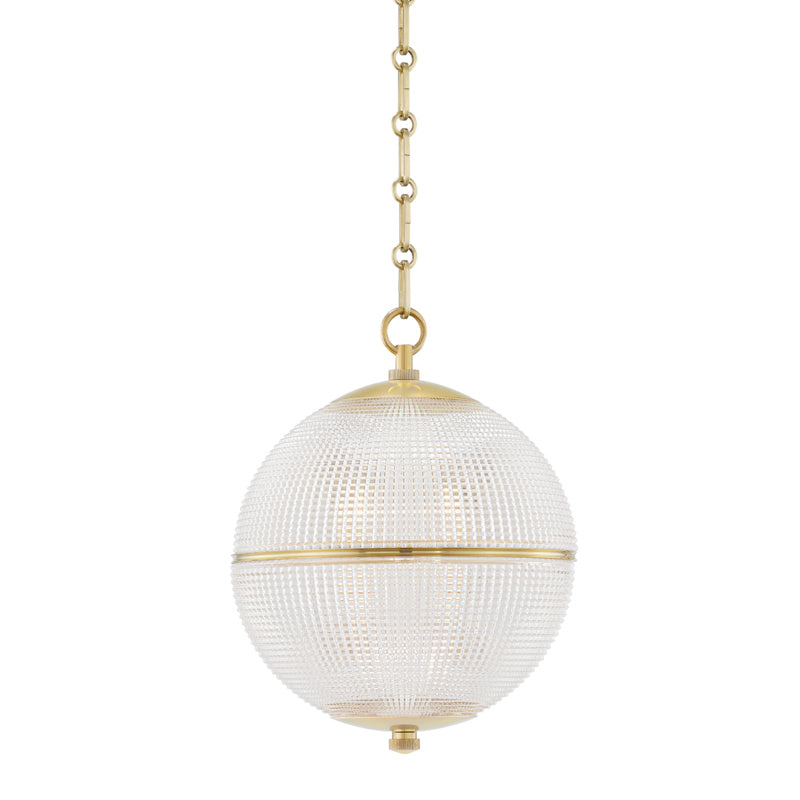 Hudson Valley Canada - One Light Pendant - Sphere No. 3 - Aged Brass- Union Lighting Luminaires Decor