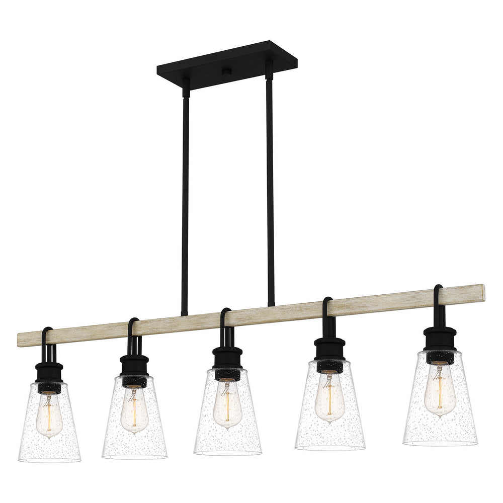 Quoizel - Five Light Linear Chandelier - Kingsbridge - Earth Black- Union Lighting Luminaires Decor