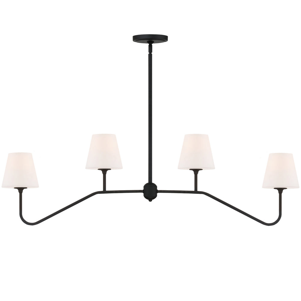 Crystorama - Four Light Chandelier - Keenan - Black Forged- Union Lighting Luminaires Decor