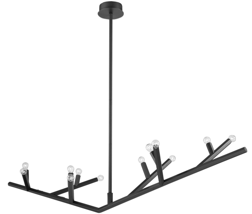 Avenue Lighting - 12 Light Linear Chandelier - The Oaks - Black- Union Lighting Luminaires Decor