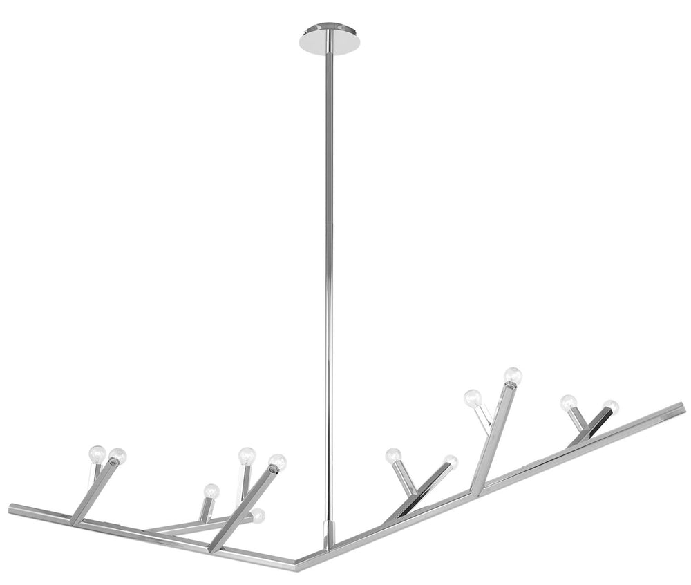 Avenue Lighting - 12 Light Linear Chandelier - The Oaks - Polished Nickel- Union Lighting Luminaires Decor