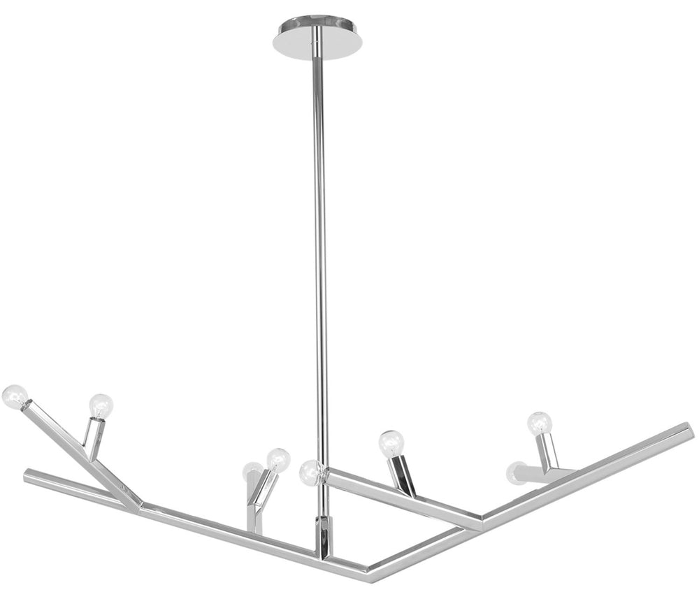 Avenue Lighting - Eight Light Linear Chandelier - The Oaks - Polished Nickel- Union Lighting Luminaires Decor