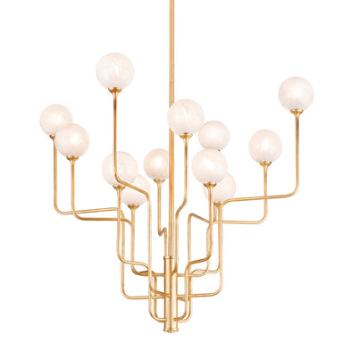Corbett Lighting Canada - LED Chandelier - Onyx - Vintage Gold Leaf- Union Lighting Luminaires Decor