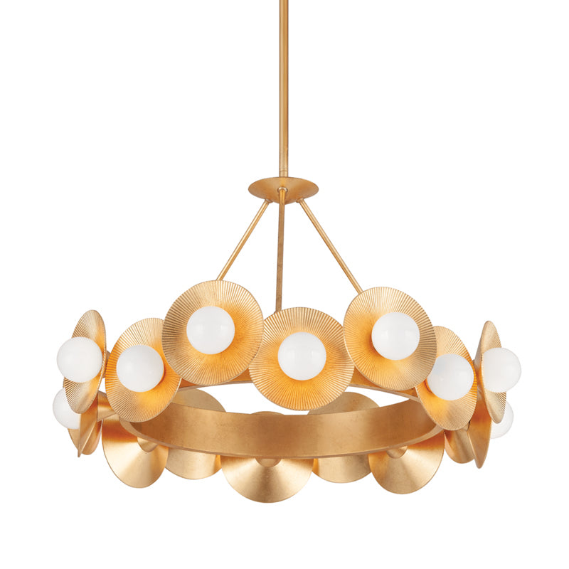 Corbett Lighting Canada - LED Chandelier - Emerald - Vintage Gold Leaf- Union Lighting Luminaires Decor