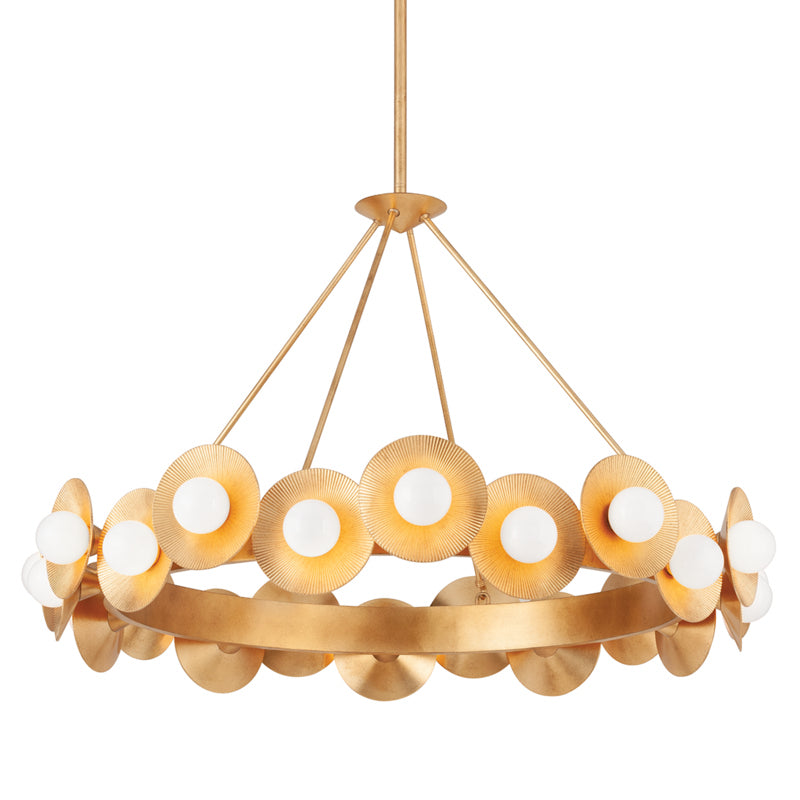 Corbett Lighting Canada - LED Chandelier - Emerald - Vintage Gold Leaf- Union Lighting Luminaires Decor