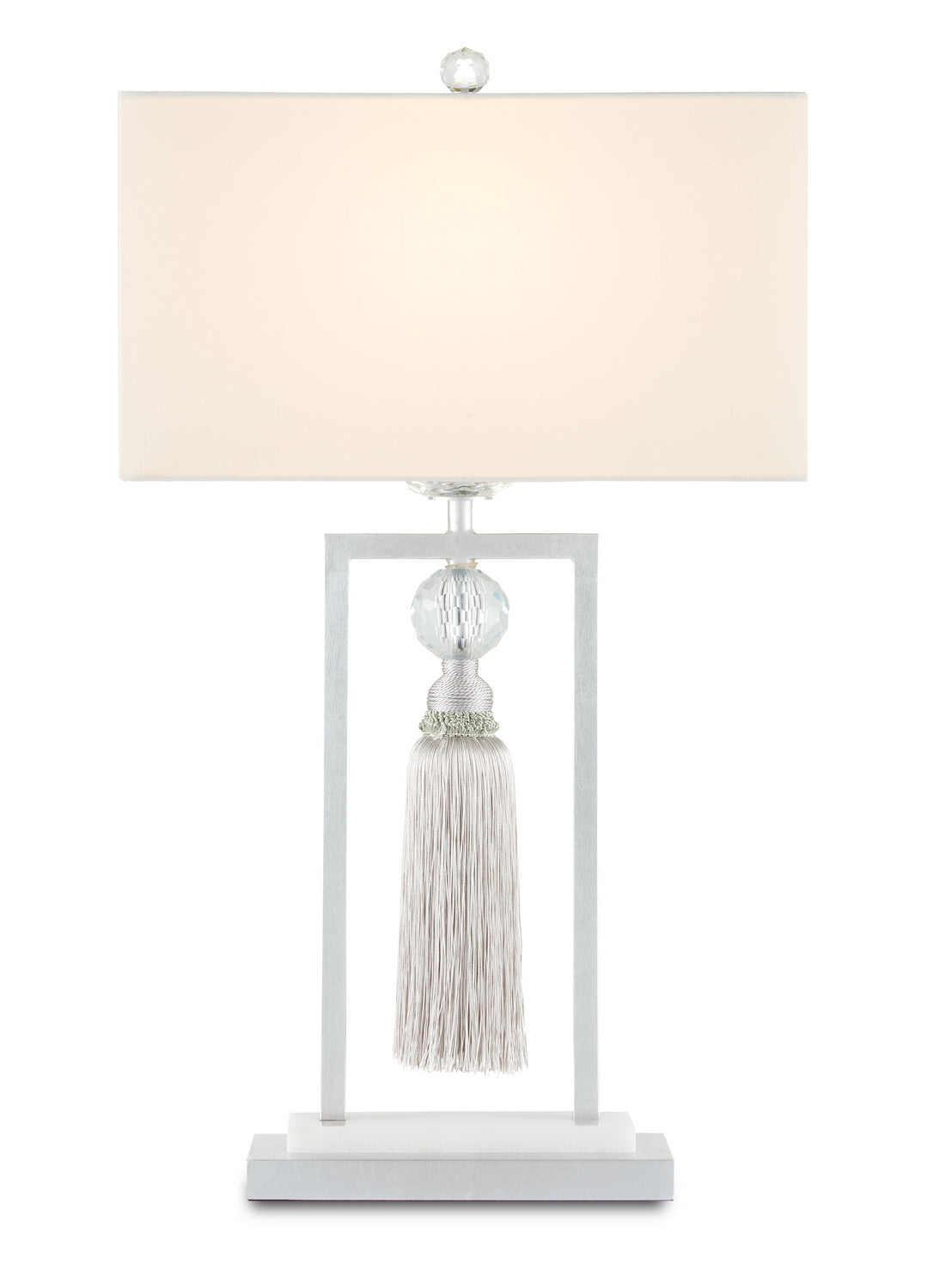 Currey and Company - One Light Table Lamp - Vitale - Silver Leaf/Clear/Silver/White- Union Lighting Luminaires Decor