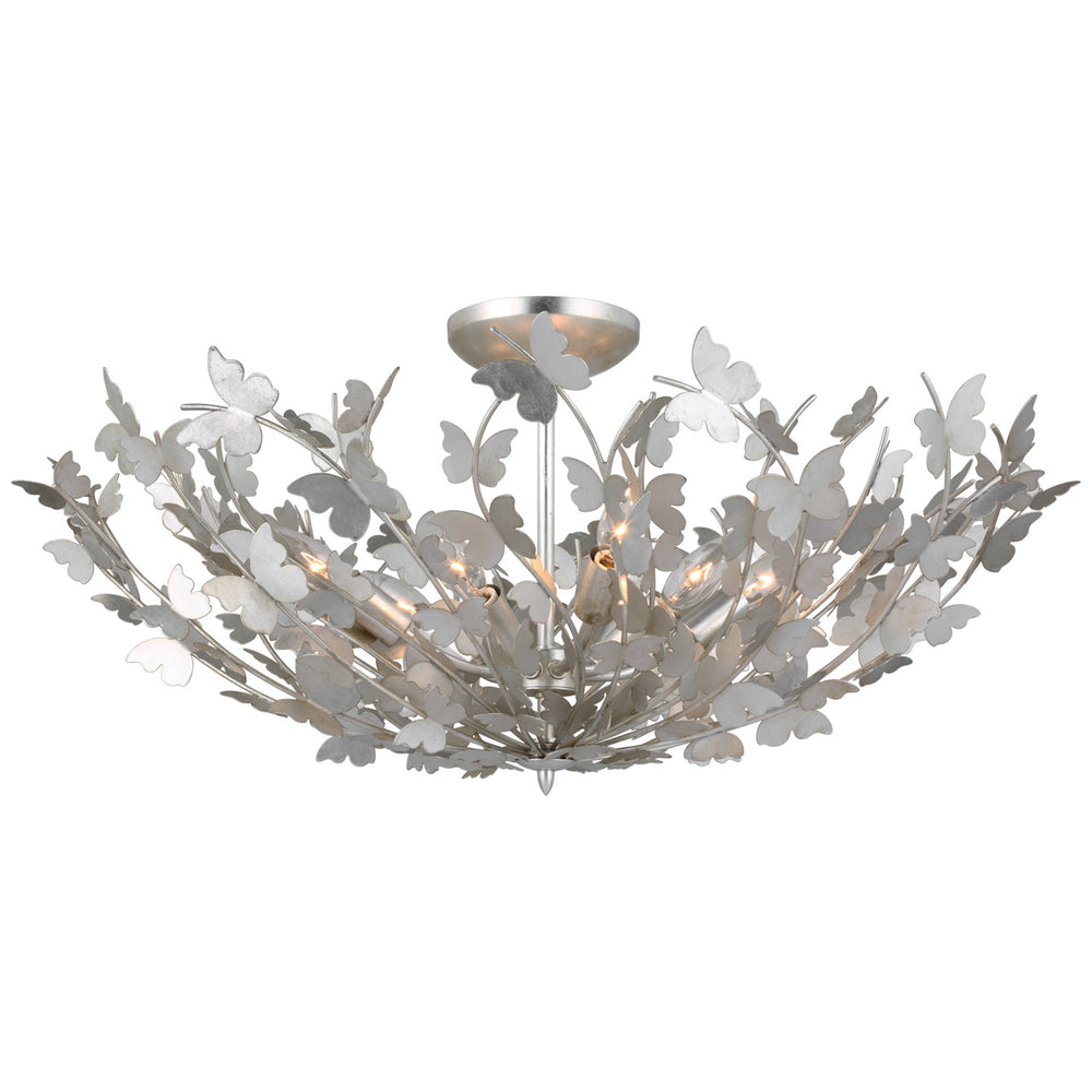 Visual Comfort Signature Canada - LED Semi Flush Mount - Farfalle - Burnished Silver Leaf- Union Lighting Luminaires Decor