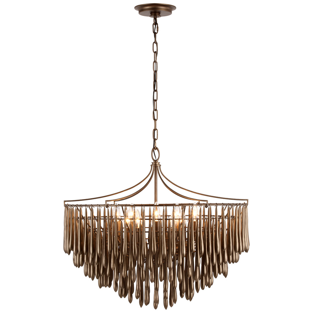 Visual Comfort Signature Canada - LED Chandelier - Vacarro - Antique Bronze Leaf- Union Lighting Luminaires Decor