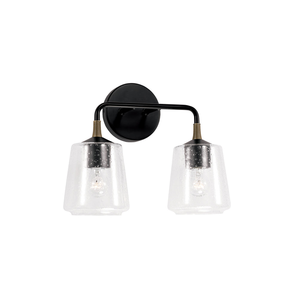 Capital Lighting - Two Light Vanity - Amara - Matte Black with Brass- Union Lighting Luminaires Decor