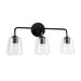 Capital Lighting - Three Light Vanity - Amara - Matte Black with Brass- Union Lighting Luminaires Decor