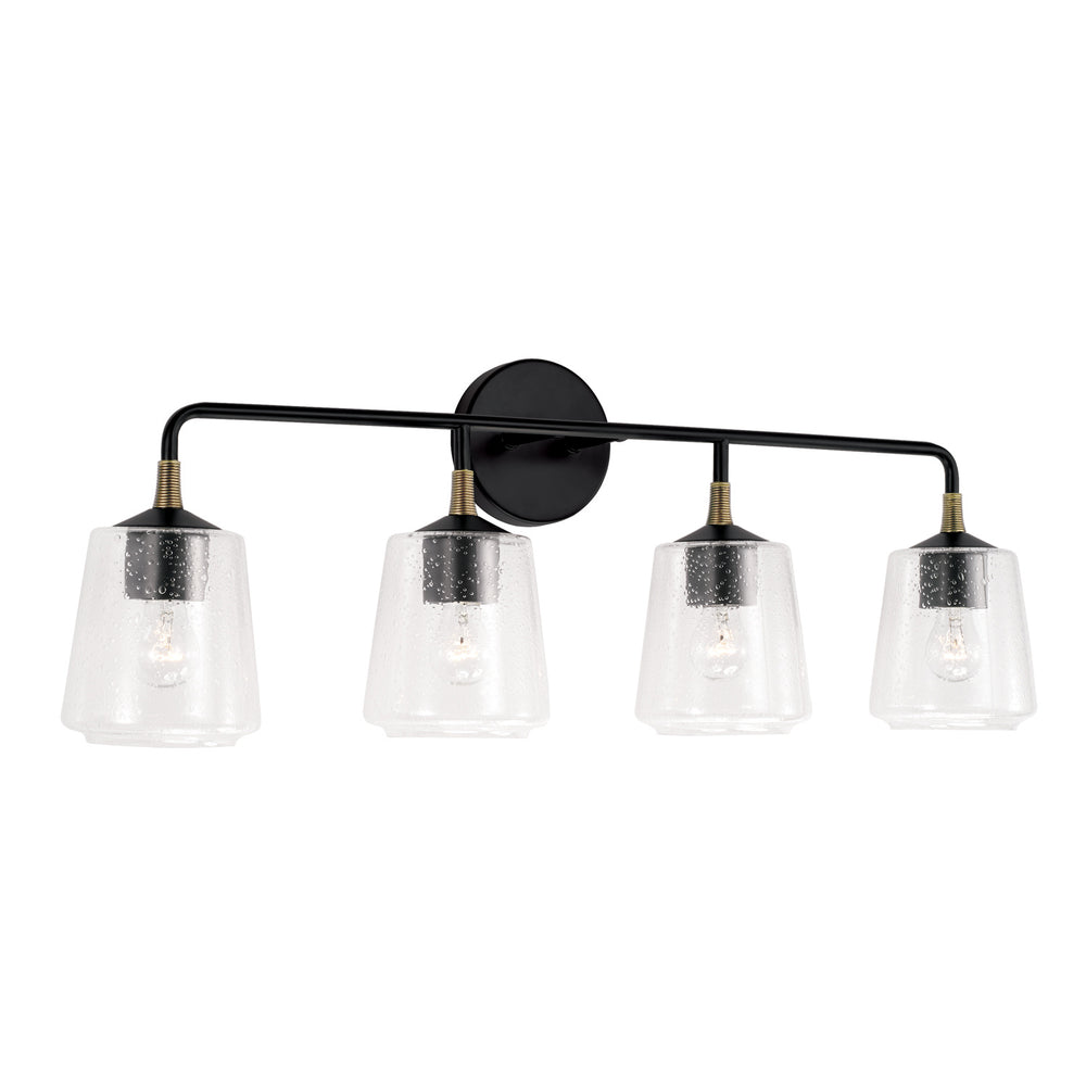 Capital Lighting - Four Light Vanity - Amara - Matte Black with Brass- Union Lighting Luminaires Decor