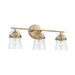 Capital Lighting - Three Light Vanity - Madison - Aged Brass- Union Lighting Luminaires Decor