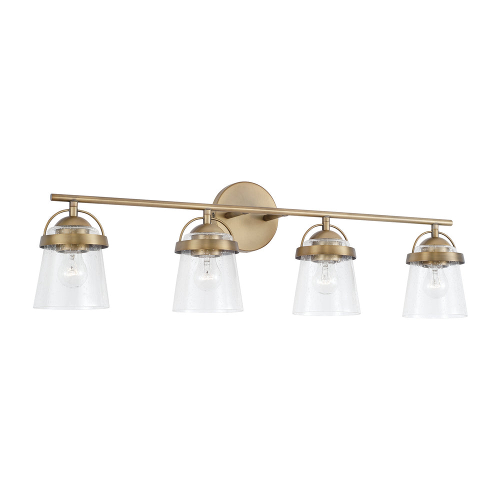 Capital Lighting - Four Light Vanity - Madison - Aged Brass- Union Lighting Luminaires Decor